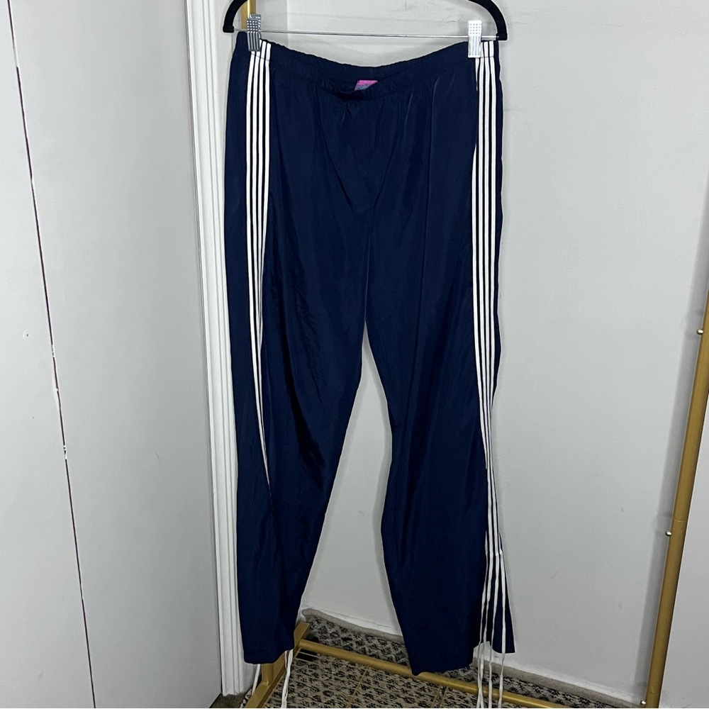 Edikted Navy Track Pants with White Stripes - Picture 5 of 9